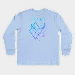 A zodiac cattery: Taurus - cataurus Kids Long Sleeve T-Shirt